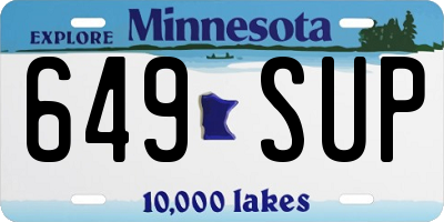 MN license plate 649SUP