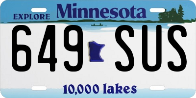 MN license plate 649SUS