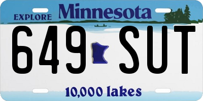 MN license plate 649SUT