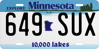 MN license plate 649SUX