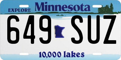 MN license plate 649SUZ