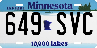 MN license plate 649SVC