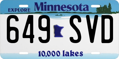 MN license plate 649SVD