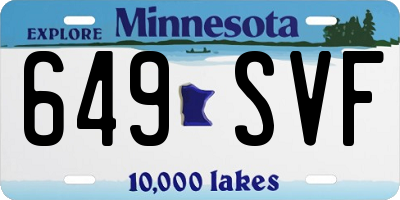 MN license plate 649SVF