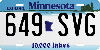 MN license plate 649SVG