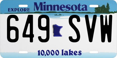 MN license plate 649SVW