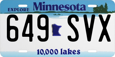 MN license plate 649SVX