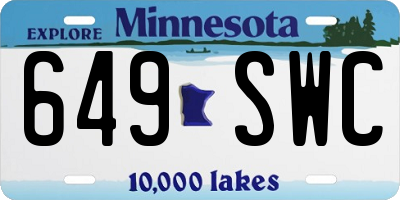 MN license plate 649SWC