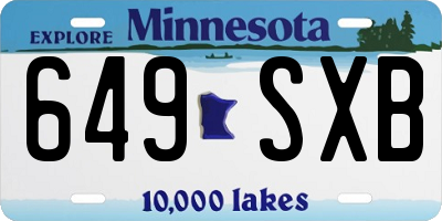 MN license plate 649SXB