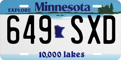 MN license plate 649SXD