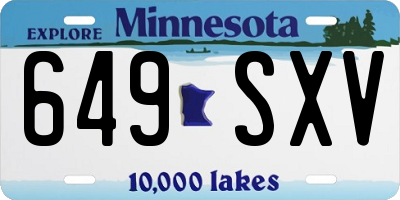 MN license plate 649SXV