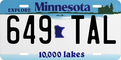 MN license plate 649TAL