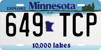 MN license plate 649TCP