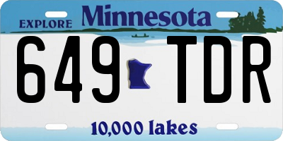 MN license plate 649TDR