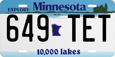 MN license plate 649TET