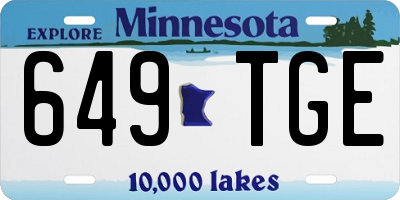 MN license plate 649TGE