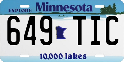 MN license plate 649TIC