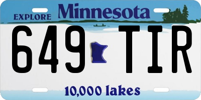 MN license plate 649TIR