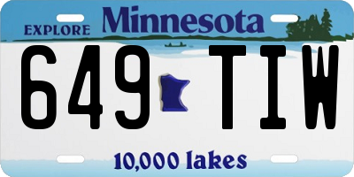 MN license plate 649TIW