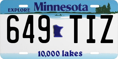 MN license plate 649TIZ