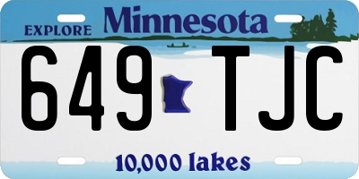 MN license plate 649TJC