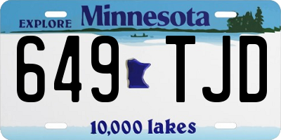 MN license plate 649TJD