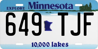 MN license plate 649TJF