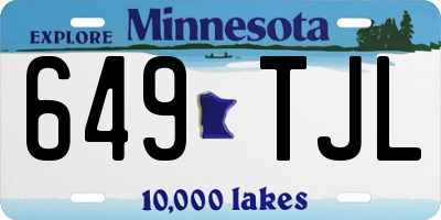 MN license plate 649TJL