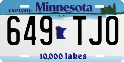 MN license plate 649TJO