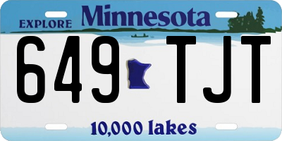 MN license plate 649TJT