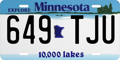 MN license plate 649TJU