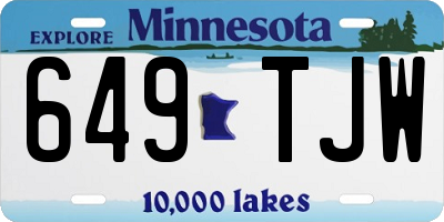 MN license plate 649TJW