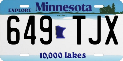 MN license plate 649TJX