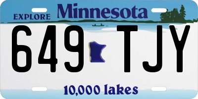 MN license plate 649TJY