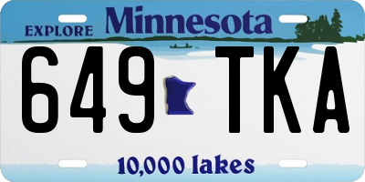 MN license plate 649TKA