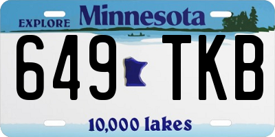 MN license plate 649TKB