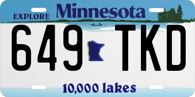 MN license plate 649TKD