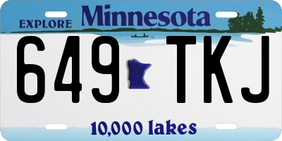 MN license plate 649TKJ