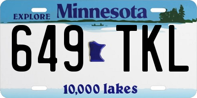 MN license plate 649TKL