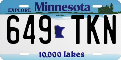 MN license plate 649TKN
