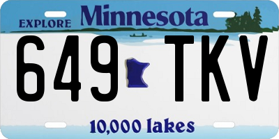 MN license plate 649TKV