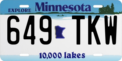 MN license plate 649TKW