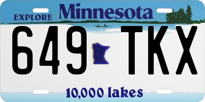 MN license plate 649TKX