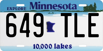 MN license plate 649TLE