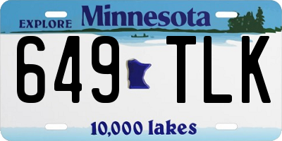 MN license plate 649TLK