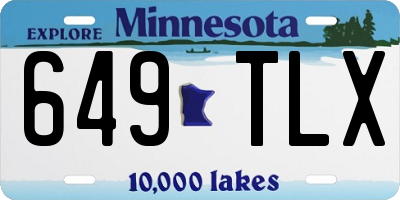 MN license plate 649TLX
