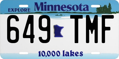 MN license plate 649TMF
