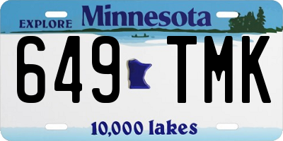 MN license plate 649TMK