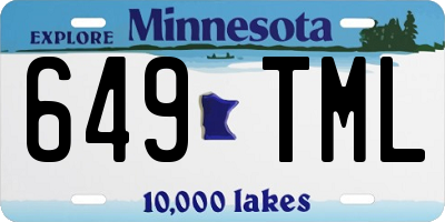 MN license plate 649TML