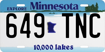 MN license plate 649TNC